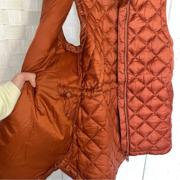 Athleta Quilted Vest In Warm Rust Women’s Size Small - Picture 7 of 11